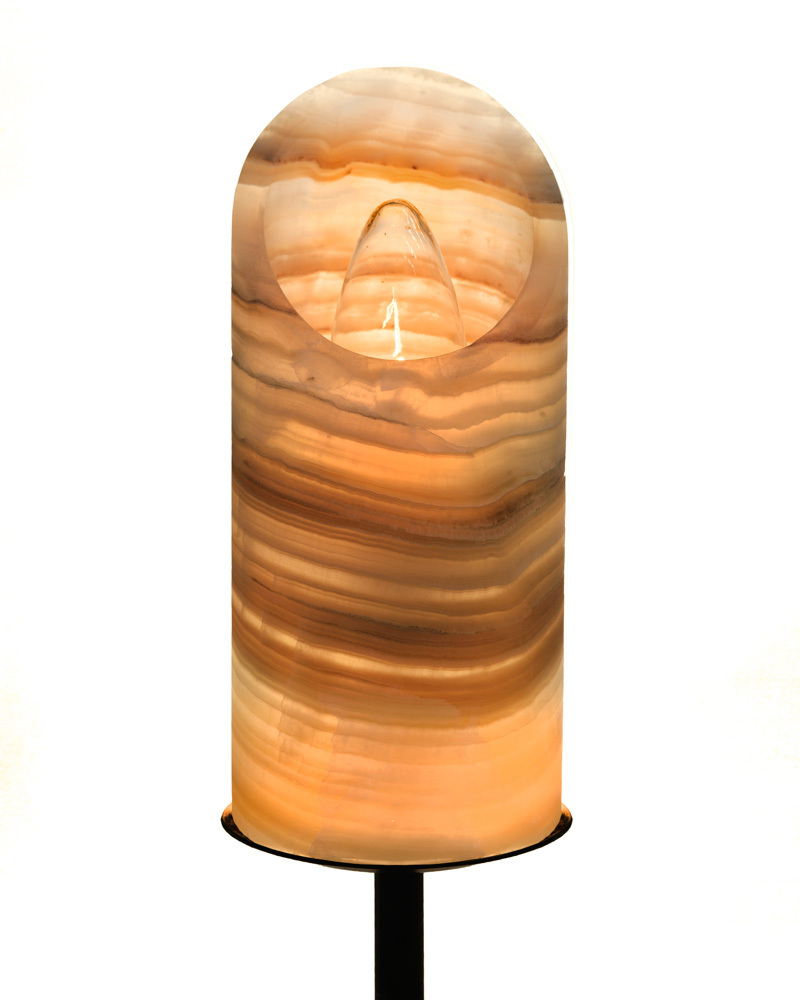 Cross-cut Onyx Shade - White with Amber