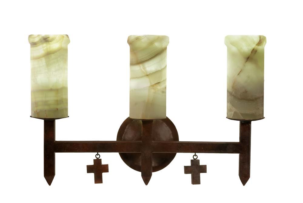 Mission 3 Light Sconce (shown with optional mini-crosses)