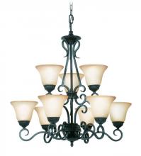 Woodbridge 12122-TBK - Black Up Chandelier