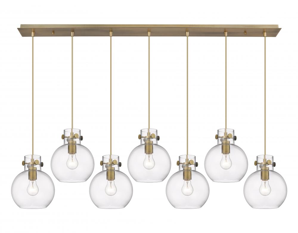 Newton Sphere - 7 Light - 52 inch - Brushed Brass - Linear Pendant