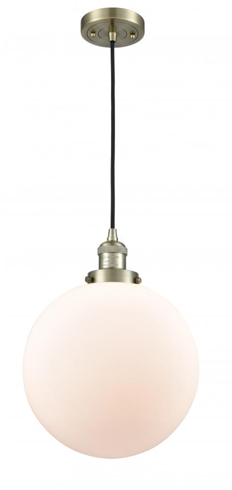 Beacon - 1 Light - 12 inch - Antique Brass - Cord hung - Mini Pendant