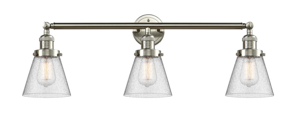 Cone - 3 Light - 30 inch - Brushed Satin Nickel - Bath Vanity Light