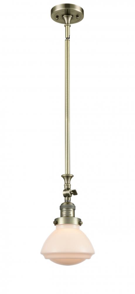 Olean - 1 Light - 7 inch - Antique Brass - Stem Hung - Mini Pendant