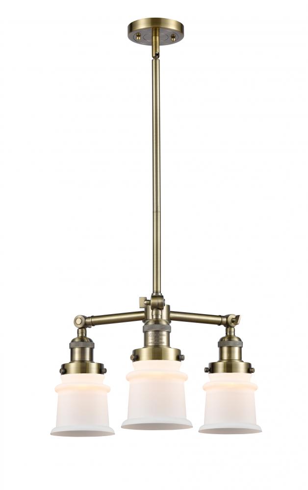 Canton - 3 Light - 18 inch - Antique Brass - Stem Hung - Chandelier