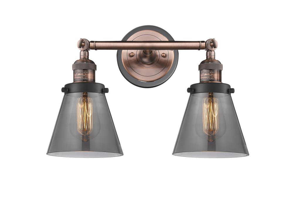 Cone - 2 Light - 16 inch - Antique Copper - Bath Vanity Light