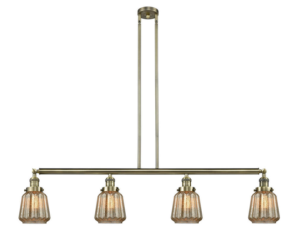 Chatham - 4 Light - 51 inch - Antique Brass - Stem Hung - Island Light