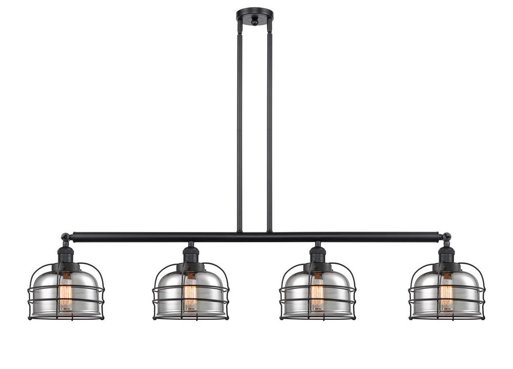 Bell Cage - 4 Light - 53 inch - Matte Black - Stem Hung - Island Light