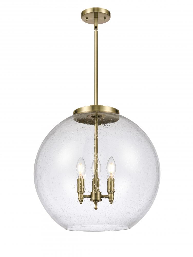 Athens - 3 Light - 18 inch - Antique Brass - Cord hung - Pendant