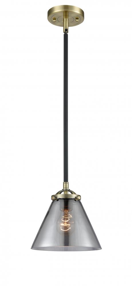 Cone - 1 Light - 8 inch - Black Antique Brass - Cord hung - Mini Pendant