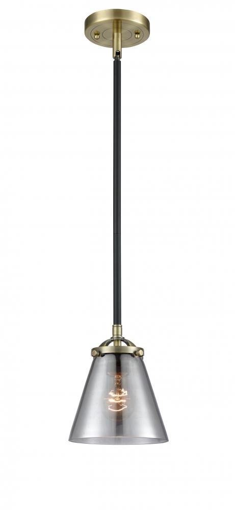 Cone - 1 Light - 6 inch - Black Antique Brass - Cord hung - Mini Pendant