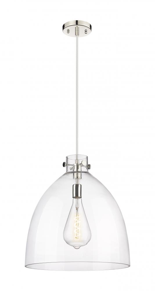 Newton Bell - 1 Light - 18 inch - Polished Nickel - Cord hung - Pendant