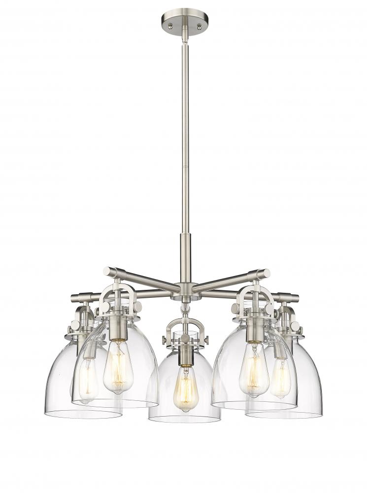 Newton Bell - 5 Light - 26 inch - Satin Nickel - Chandelier