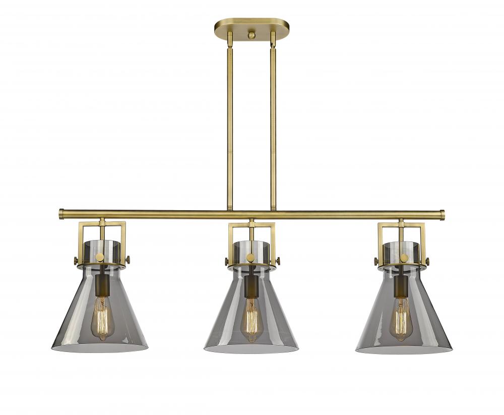 Newton Cone - 3 Light - 42 inch - Brushed Brass - Island Light