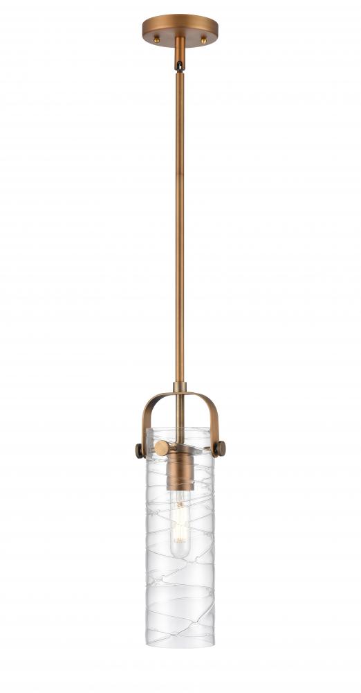 Pilaster II Cylinder - 1 Light - 12 inch Long Glass - Brushed Brass - Pendant