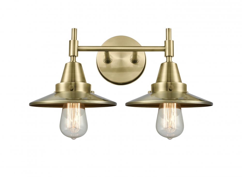 Railroad - 2 Light - 17 inch - Antique Brass - Bath Vanity Light