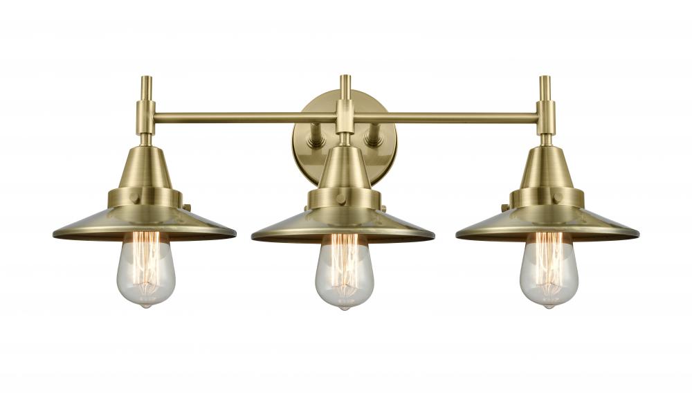 Railroad - 3 Light - 26 inch - Antique Brass - Bath Vanity Light