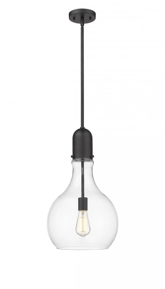 Amherst - 1 Light - 12 inch - Matte Black - Cord hung - Mini Pendant