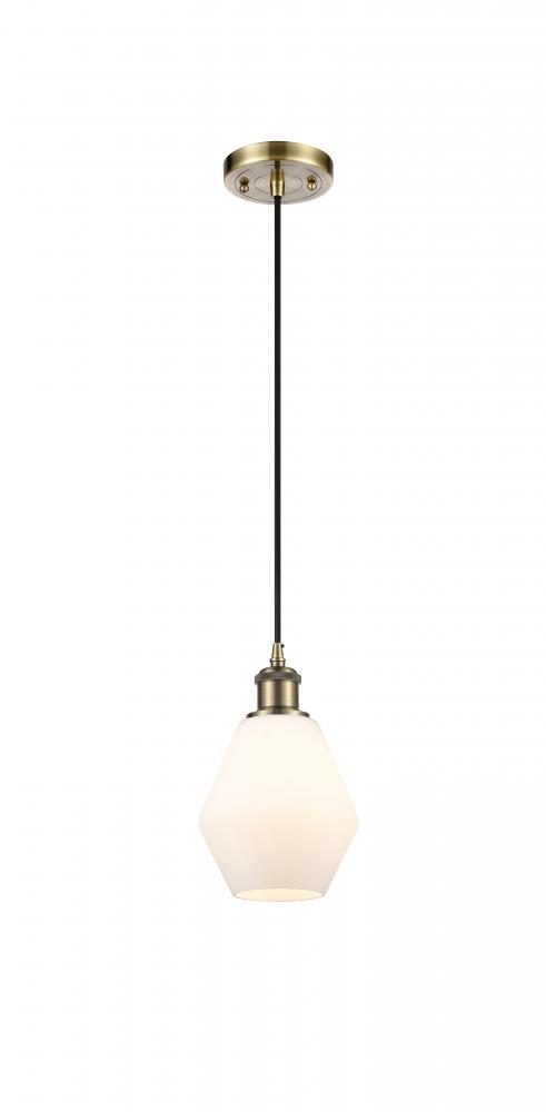 Cindyrella - 1 Light - 6 inch - Antique Brass - Cord hung - Mini Pendant