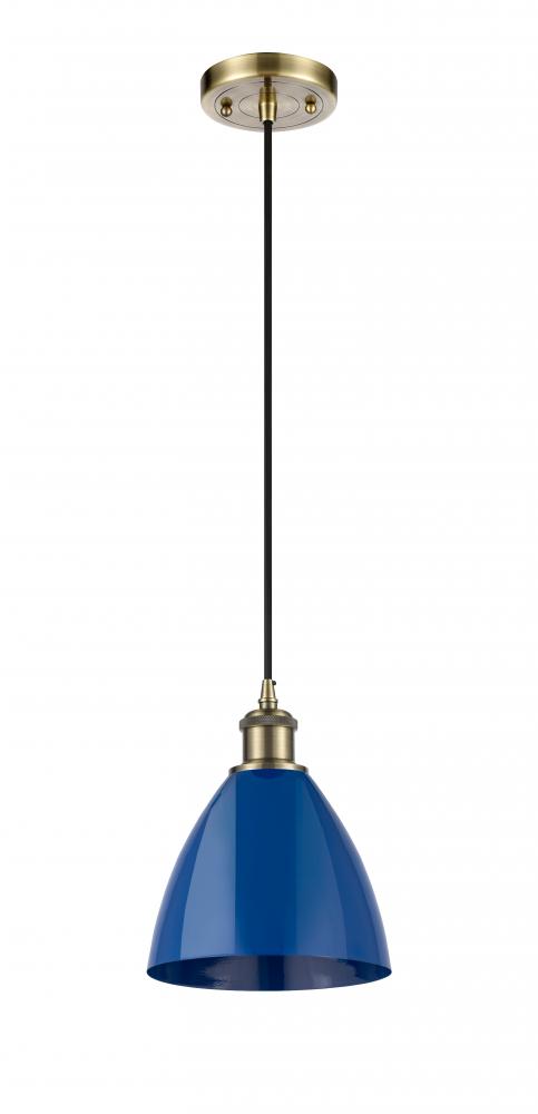 Plymouth - 1 Light - 8 inch - Antique Brass - Cord hung - Mini Pendant