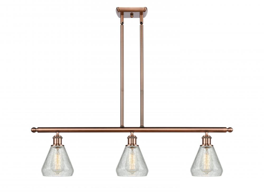 Conesus - 3 Light - 36 inch - Antique Copper - Cord hung - Island Light