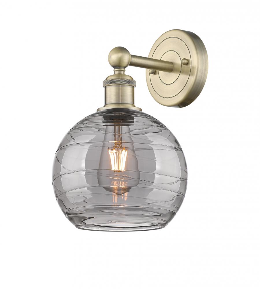 Athens Deco Swirl - 1 Light - 8 inch - Antique Brass - Sconce