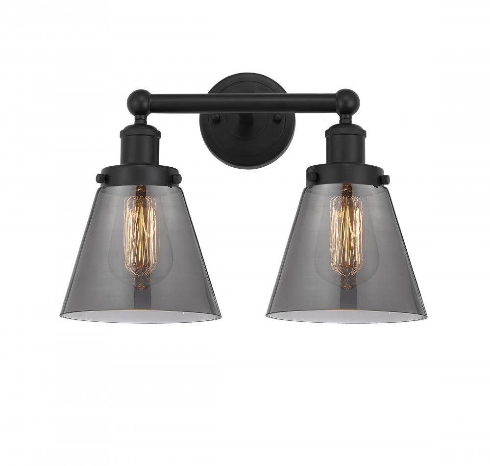 Cone - 2 Light - 15 inch - Matte Black - Bath Vanity Light