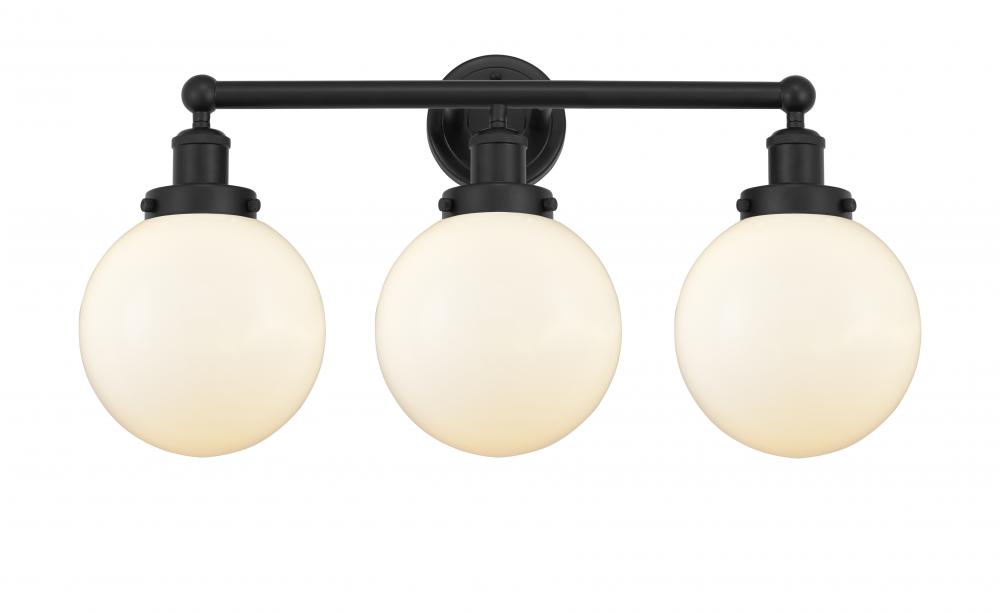 Beacon - 3 Light - 26 inch - Matte Black - Bath Vanity Light