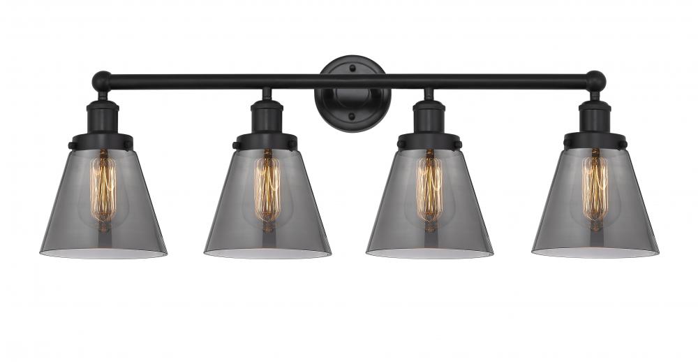 Cone - 4 Light - 33 inch - Matte Black - Bath Vanity Light