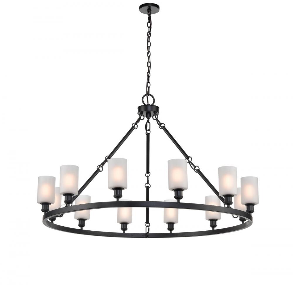 Clymer - 12 Light - 50 inch - Matte Black - Chain Hung - Chandelier