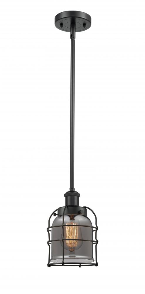 Bell Cage - 1 Light - 5 inch - Matte Black - Mini Pendant