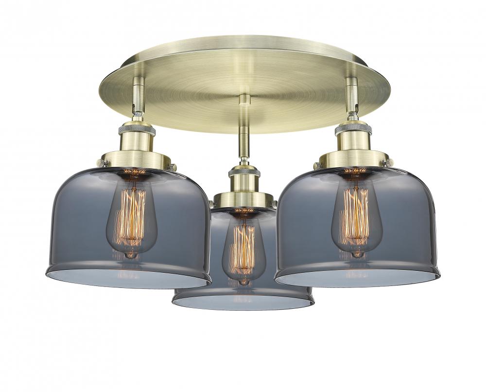 Cone - 3 Light - 20 inch - Antique Brass - Flush Mount