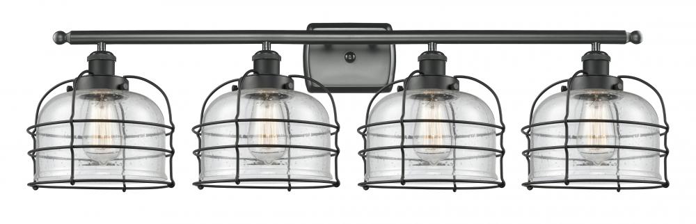 Bell Cage - 4 Light - 36 inch - Matte Black - Bath Vanity Light