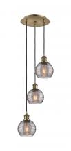 Innovations Lighting 113B-3P-AB-G1213-6SM - Athens Deco Swirl - 3 Light - 12 inch - Antique Brass - Cord hung - Multi Pendant