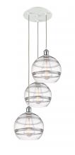 Innovations Lighting 113B-3P-WPC-G556-10CL - Rochester - 3 Light - 17 inch - White Polished Chrome - Cord Hung - Multi Pendant