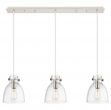 Innovations Lighting 123-410-1PS-PN-G412-8CL - Newton Bell - 3 Light - 40 inch - Polished Nickel - Linear Pendant