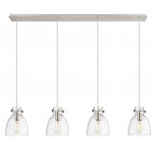 Innovations Lighting 124-410-1PS-PN-G412-8CL - Newton Bell - 4 Light - 52 inch - Polished Nickel - Linear Pendant