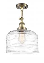 Innovations Lighting 201F-AB-G713-L-LED - Bell - 1 Light - 12 inch - Antique Brass - Semi-Flush Mount