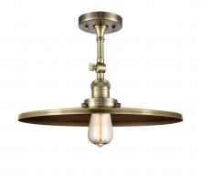 Innovations Lighting 201F-AB-MFR-AB-16-LED - Railroad - 1 Light - 16 inch - Antique Brass - Semi-Flush Mount