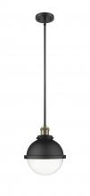 Innovations Lighting 201S-BAB-HFS-82-BK-LED - Hampden - 1 Light - 9 inch - Black Antique Brass - Stem Hung - Mini Pendant