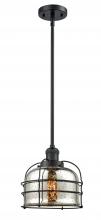 Innovations Lighting 201S-BK-G78-CE-LED - Bell Cage - 1 Light - 9 inch - Matte Black - Stem Hung - Mini Pendant