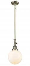 Innovations Lighting 206-AB-G201-8-LED - Beacon - 1 Light - 8 inch - Antique Brass - Stem Hung - Mini Pendant