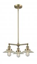 Innovations Lighting 207-AB-G2-LED - Halophane - 3 Light - 22 inch - Antique Brass - Stem Hung - Chandelier