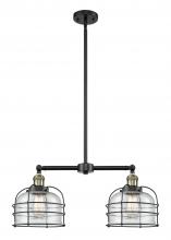 Innovations Lighting 209-BAB-G74-CE - Bell Cage - 2 Light - 24 inch - Black Antique Brass - Stem Hung - Island Light