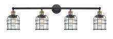 Innovations Lighting 215-BAB-G52-CE - Bell Cage - 4 Light - 42 inch - Black Antique Brass - Bath Vanity Light