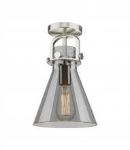 Innovations Lighting 410-1F-SN-G411-8SM - Newton Cone - 1 Light - 8 inch - Satin Nickel - Flush Mount