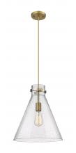 Innovations Lighting 410-1PL-BB-G411-14SDY - Newton Cone - 1 Light - 14 inch - Brushed Brass - Cord hung - Pendant