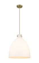 Innovations Lighting 410-1PL-BB-G412-18WH - Newton Bell - 1 Light - 18 inch - Brushed Brass - Cord hung - Pendant