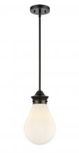 Innovations Lighting 414-1S-BK-G4141-8-LED - Genesis - 1 Light - 8 inch - Matte Black - Cord hung - Mini Pendant