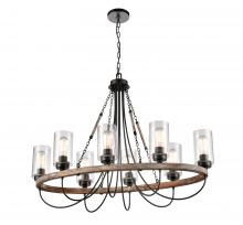 Innovations Lighting 442-8CR-BK-SDY-LED - Paladin - 8 Light - 39 inch - Matte Black - Chain Hung - Chandelier