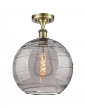 Innovations Lighting 516-1C-AB-G1213-12SM - Athens Deco Swirl - 1 Light - 12 inch - Antique Brass - Semi-Flush Mount